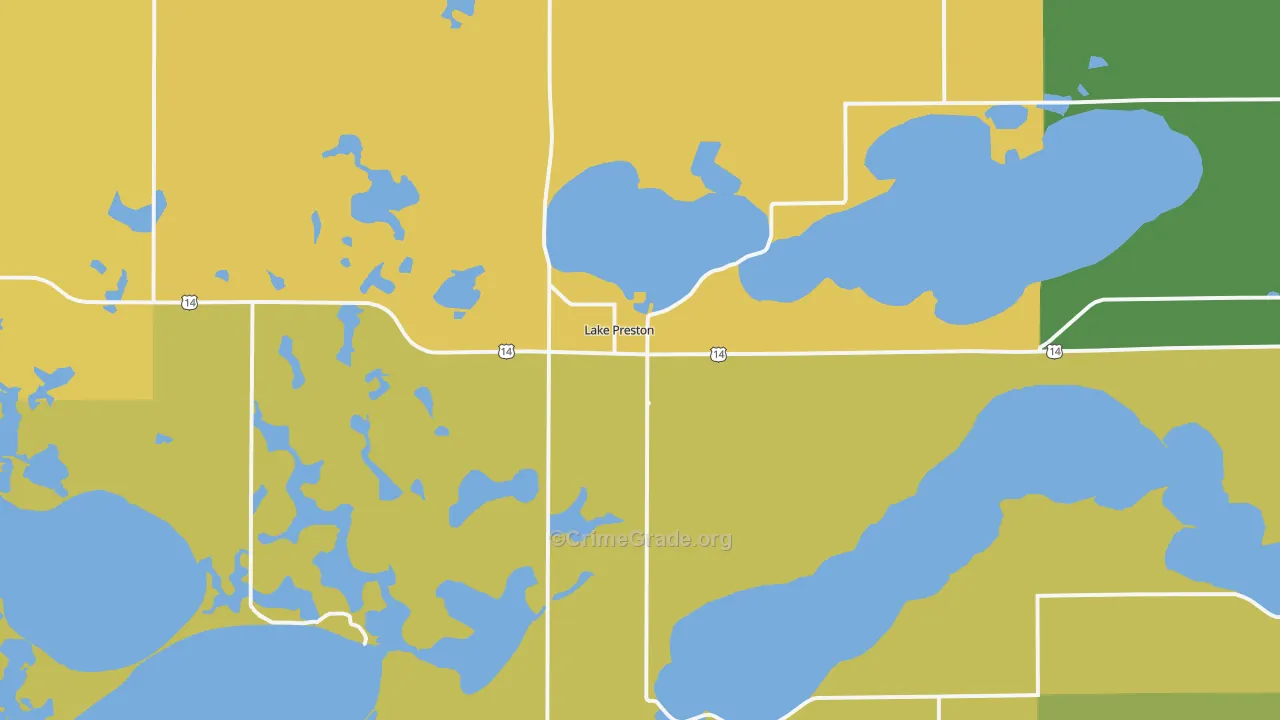 Lake Preston, SD Map of Assault Rates