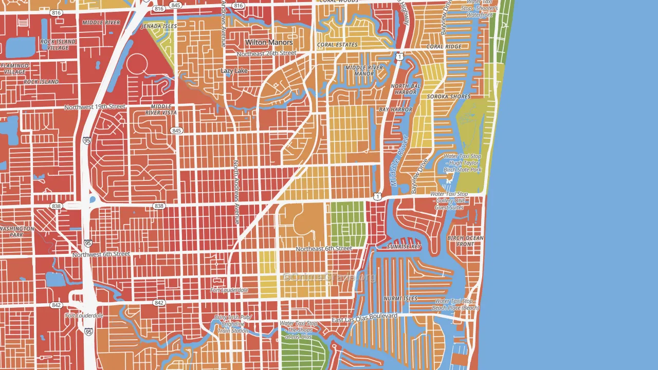 Lake Ridge, Fort Lauderdale, FL Map of Assault Rates