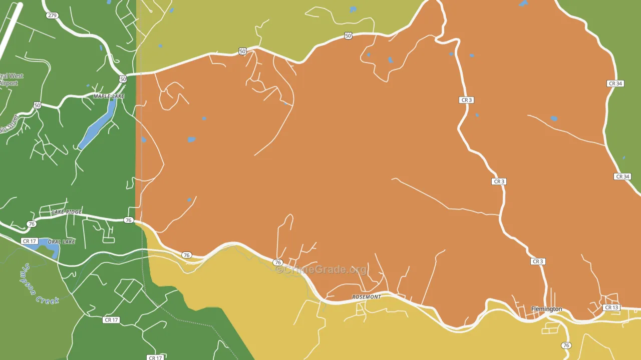 Lake Ridge, WV Map of Assault Rates