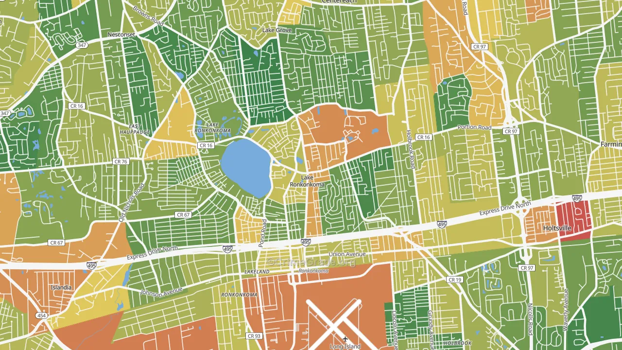 Lake Ronkonkoma, NY Map of Assault Rates