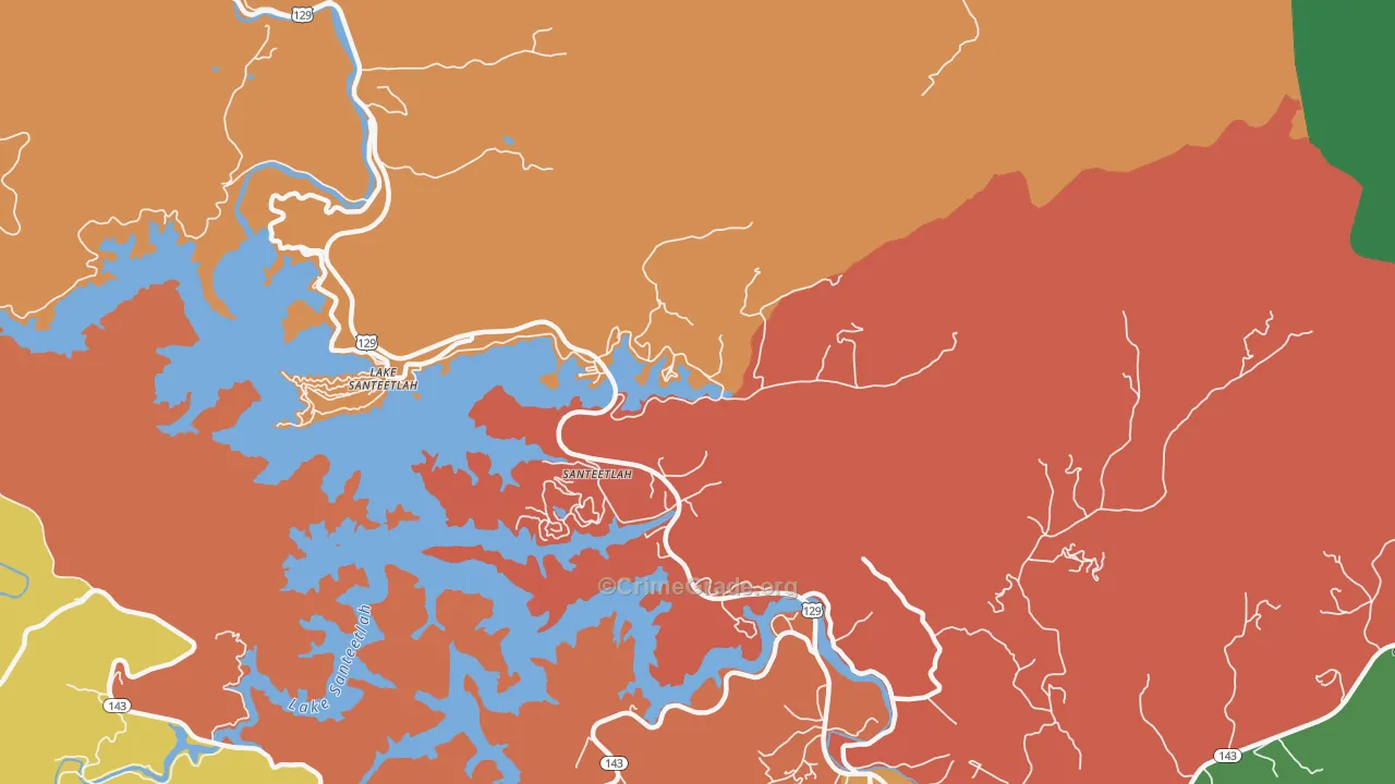 Lake Santeetlah, NC Map of Assault Rates