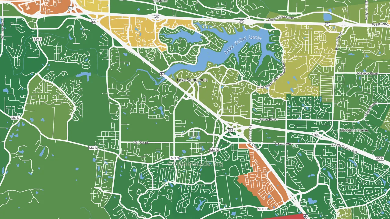 Lake St. Louis, MO Map of Assault Rates