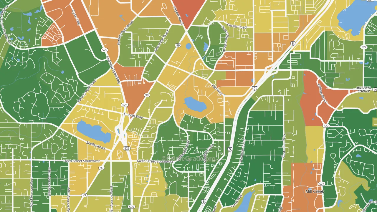 Lake Stickney, WA Map of Assault Rates