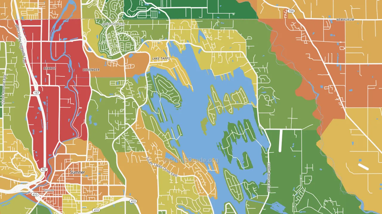 Lake Tapps, WA Map of Assault Rates