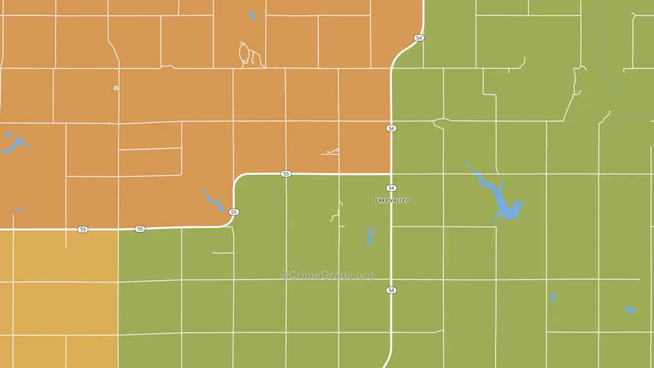Lake Valley, OK Map of Assault Rates