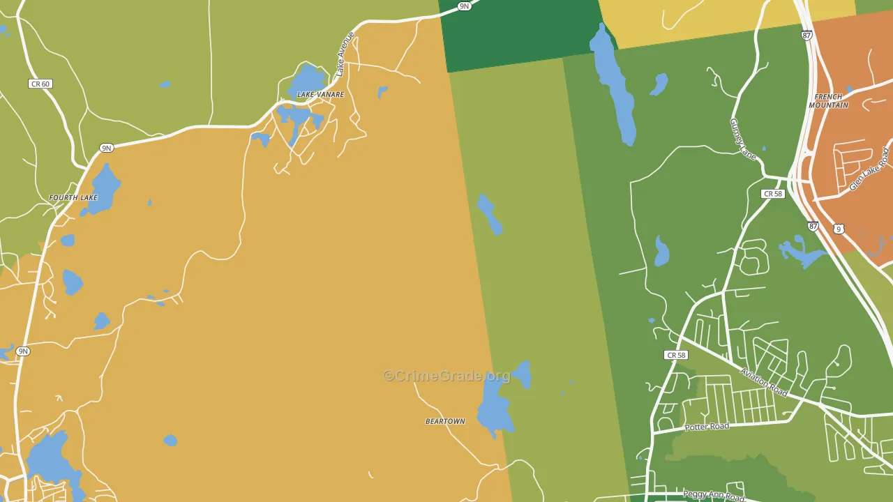 Lake Vanare, NY Map of Assault Rates