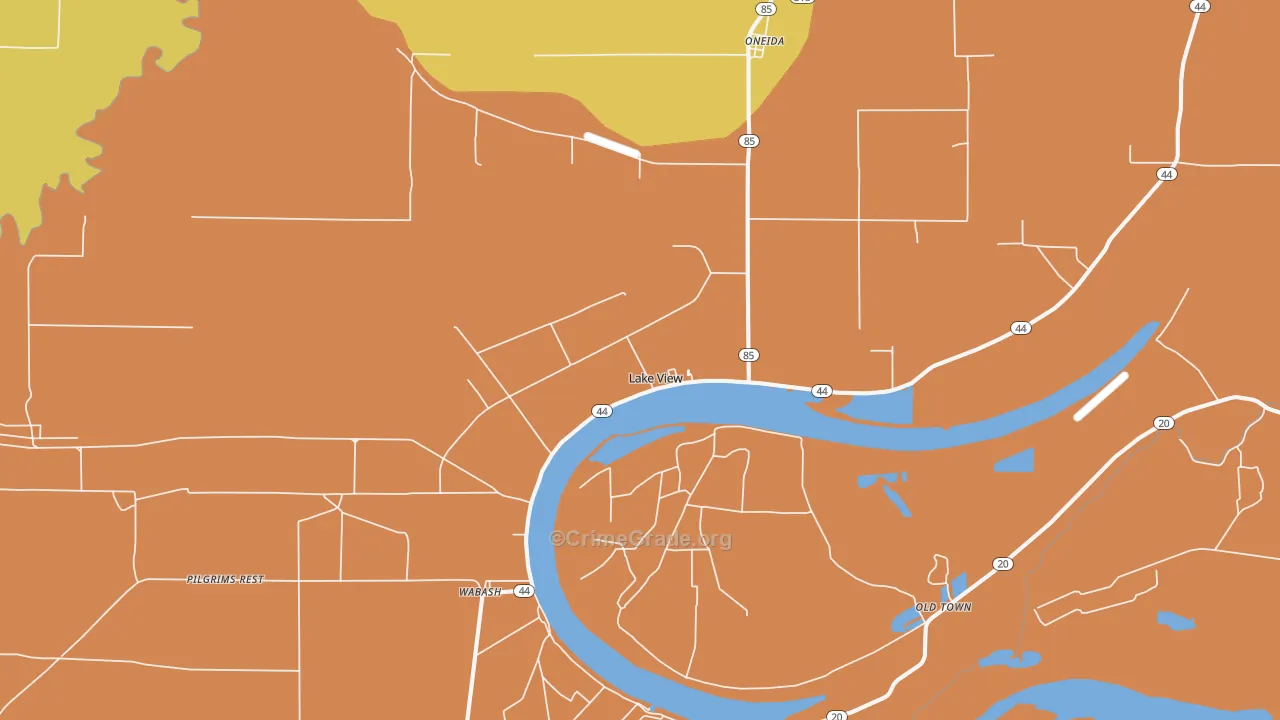 Lake View, AR Map of Assault Rates