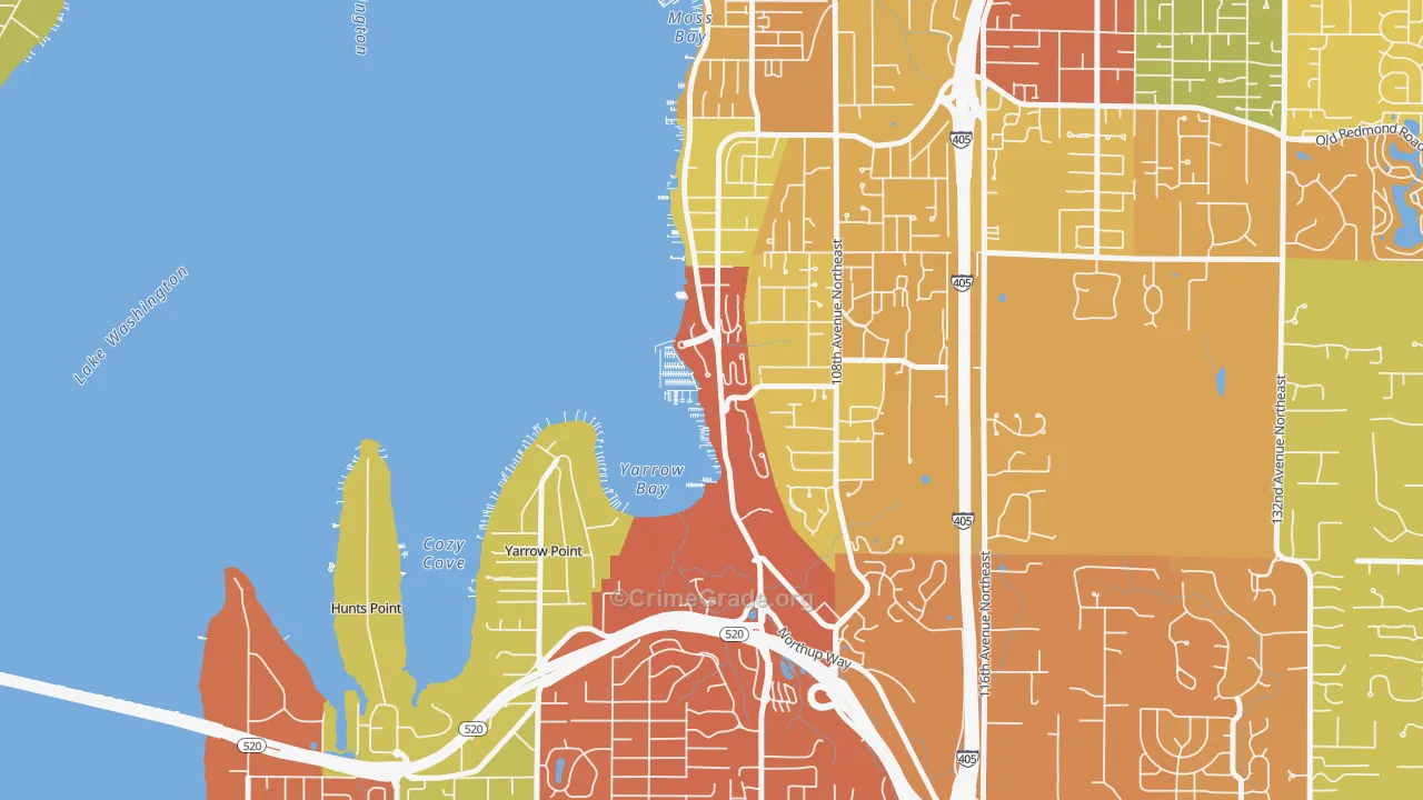 Lake View, Kirkland, WA Map of Assault Rates