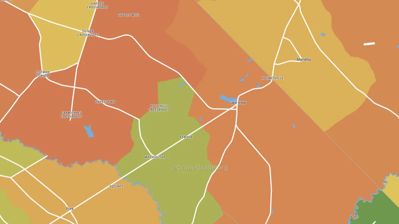 Lake View, SC Map of Assault Rates