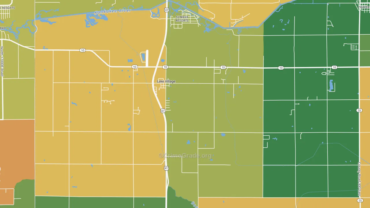 Lake Village, IN Map of Assault Rates