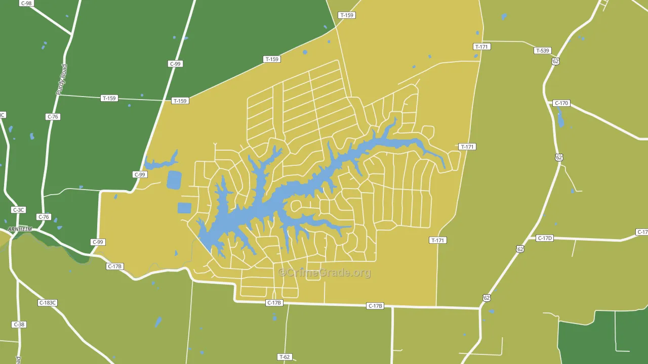 Lake Waynoka, OH Map of Assault Rates