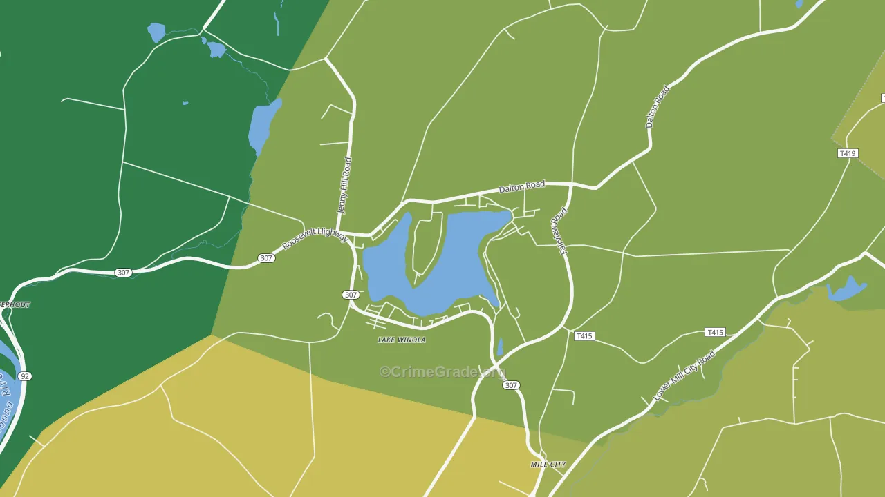 Lake Winola, PA Map of Assault Rates