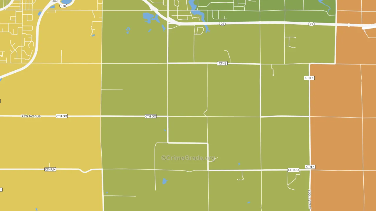 Lake Wissota, WI Map of Assault Rates