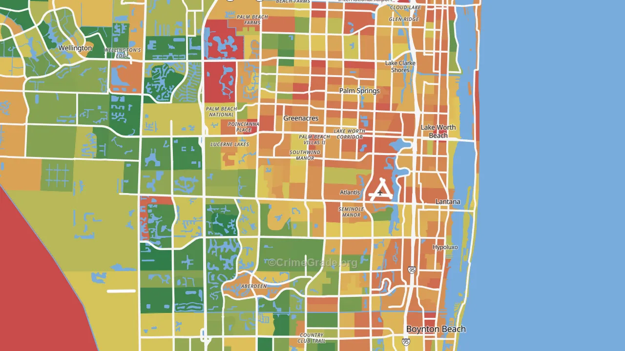 Lake Worth, FL Map of Assault Rates