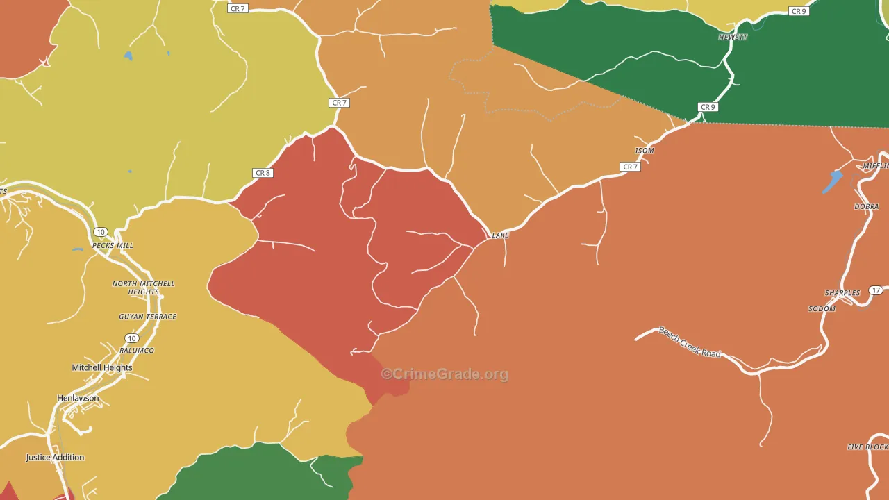 Lake, WV Map of Assault Rates