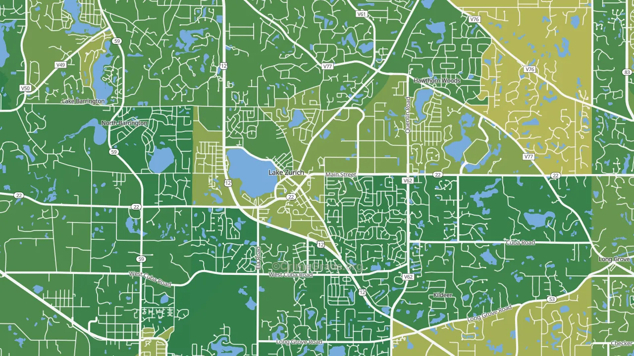 Lake Zurich, IL Map of Assault Rates