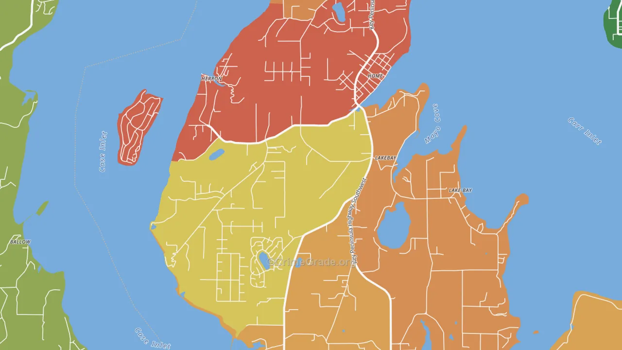 Lakebay, WA Map of Assault Rates