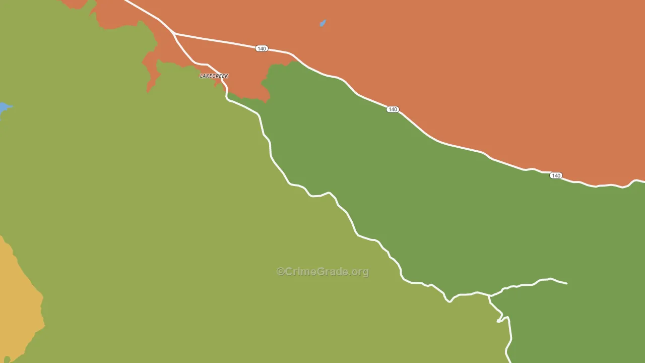 Lakecreek, OR Map of Assault Rates