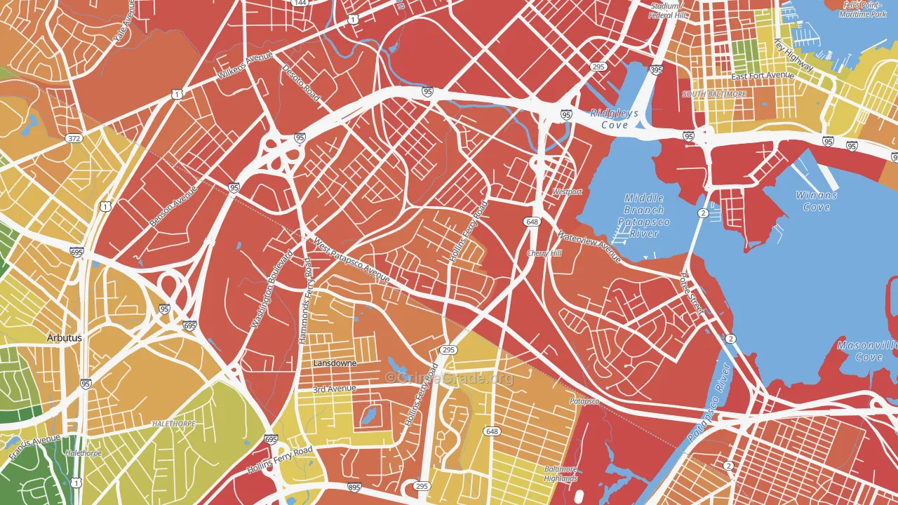 Lakeland, Baltimore, MD Map of Assault Rates