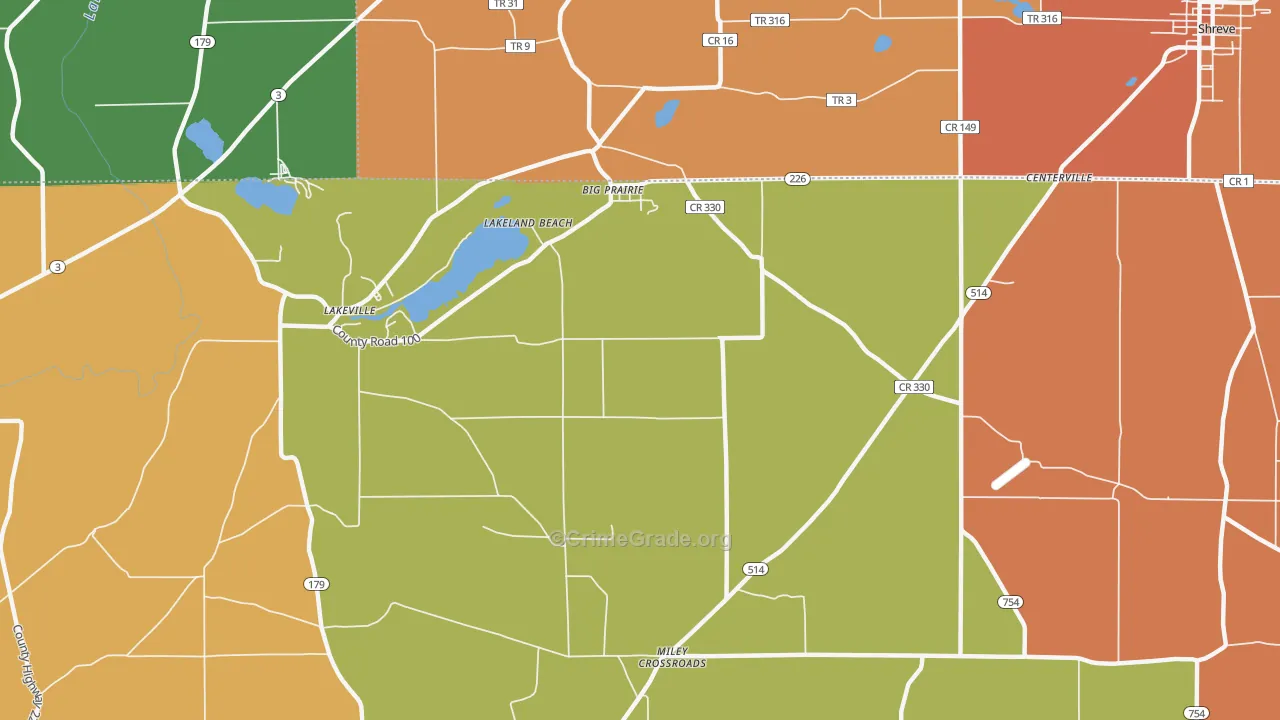 Lakeland Beach, OH Map of Assault Rates