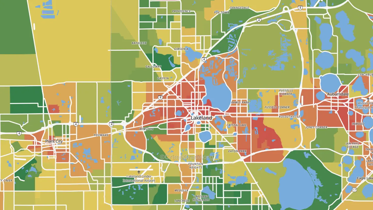 Lakeland, FL Map of Assault Rates