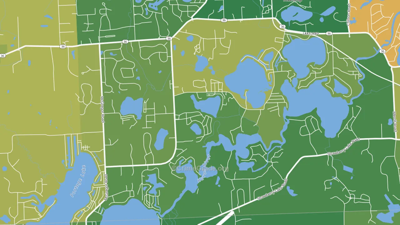 Lakeland, MI Map of Assault Rates