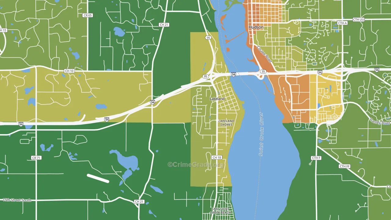 Lakeland, MN Map of Assault Rates