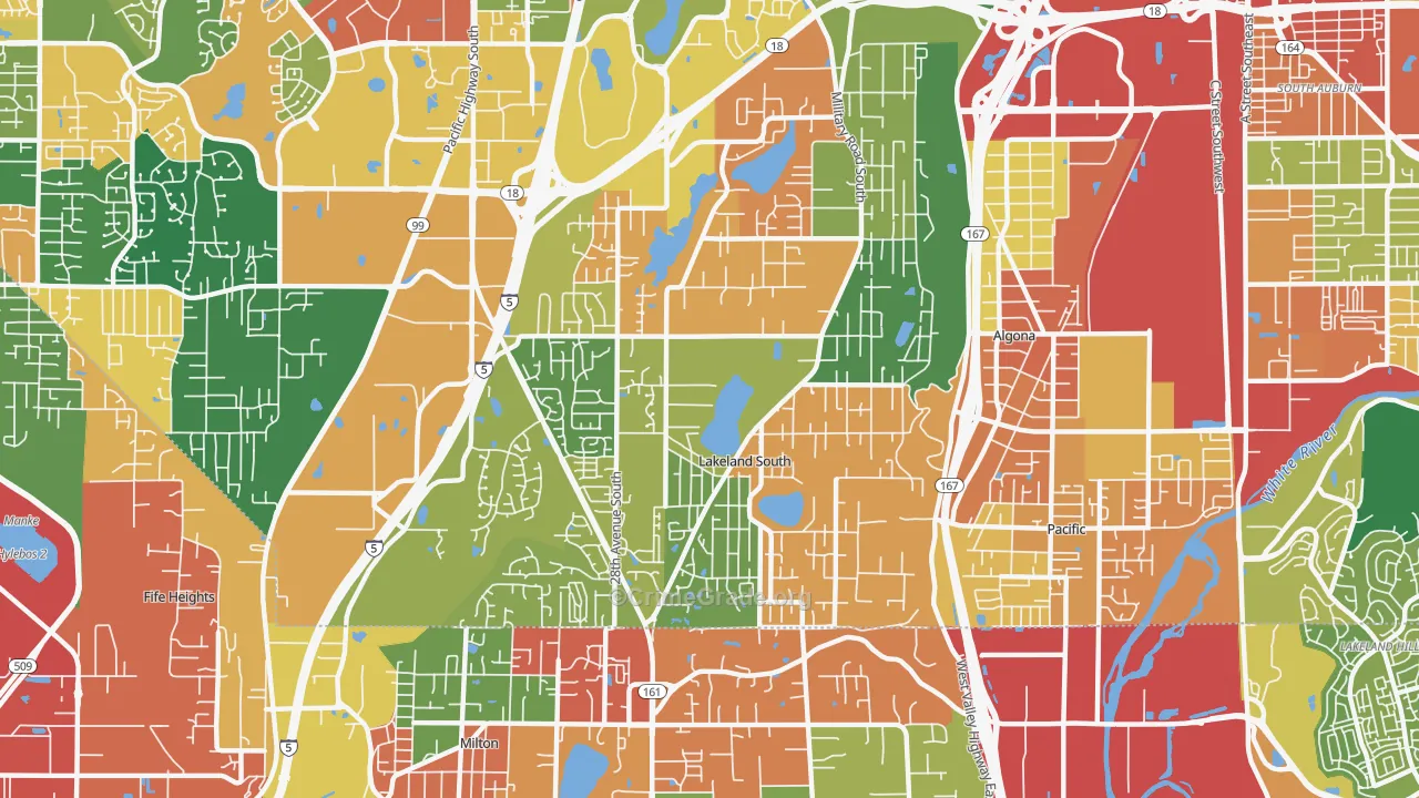 Lakeland South, WA Map of Assault Rates