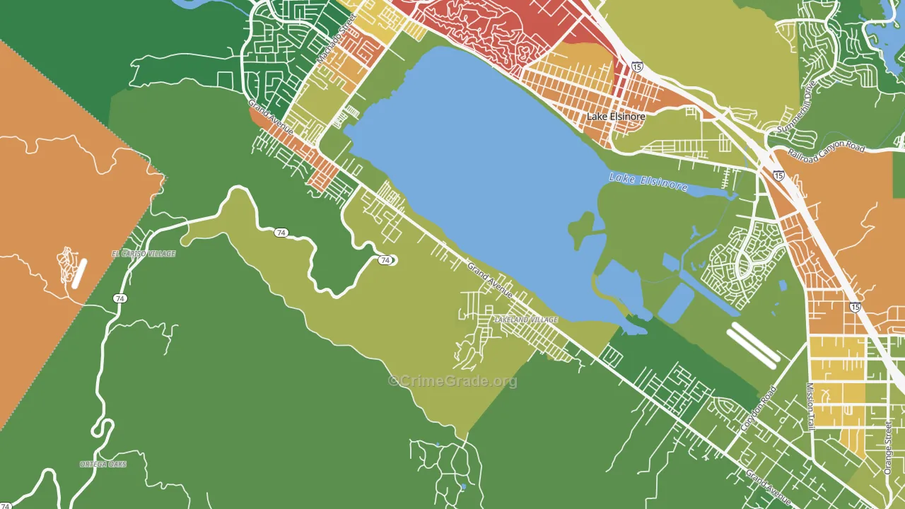Lakeland Village, CA Map of Assault Rates