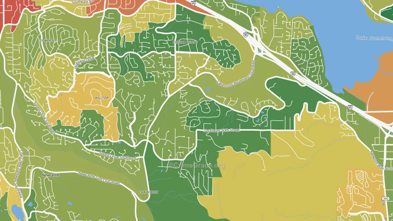 Lakemont, Bellevue, WA Map of Assault Rates