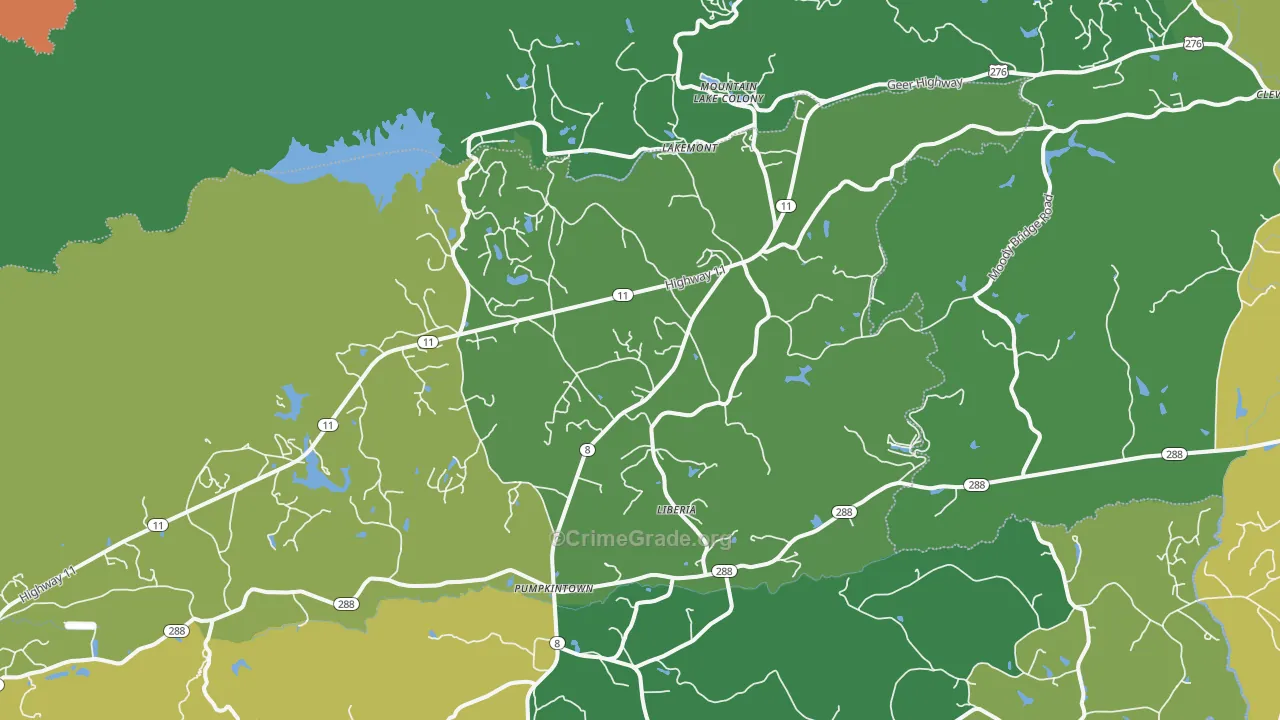 Lakemont, SC Map of Assault Rates