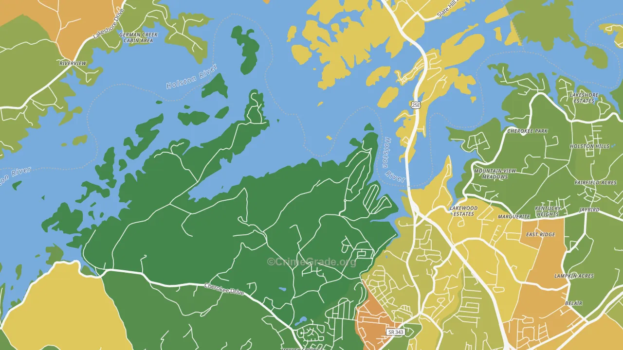 Lakemoore, TN Map of Assault Rates