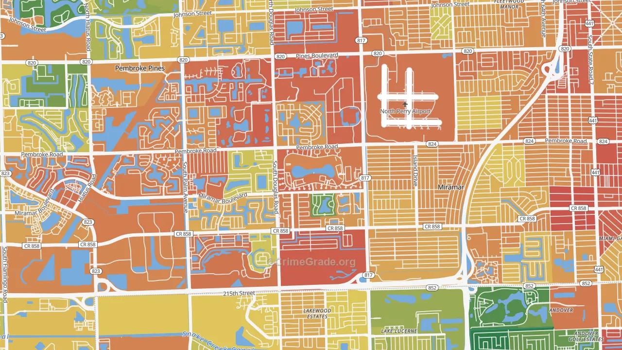 Lakeshore at University Park, Miramar, FL Map of Assault Rates