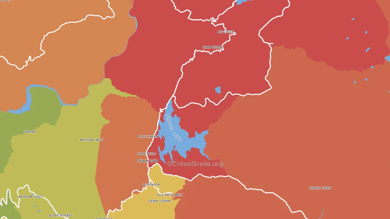 Lakeshore, CA Map of Assault Rates