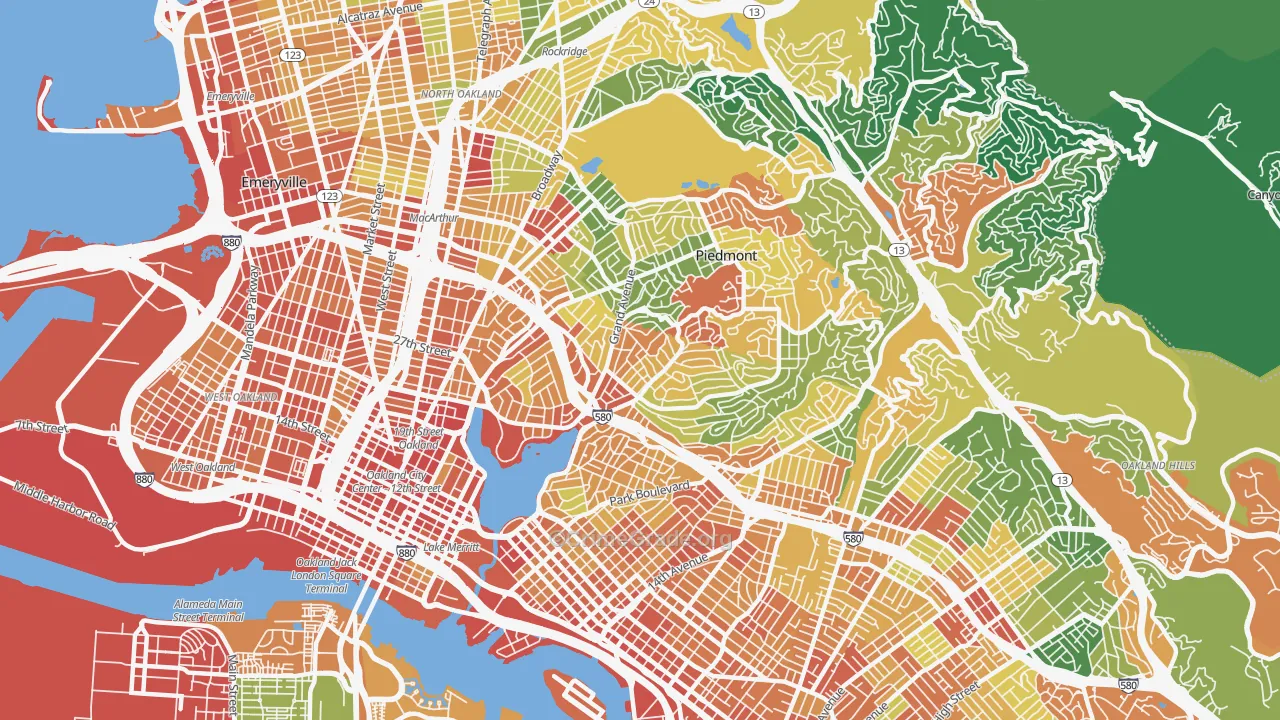 Lakeshore-Oakland, Oakland, CA Map of Assault Rates