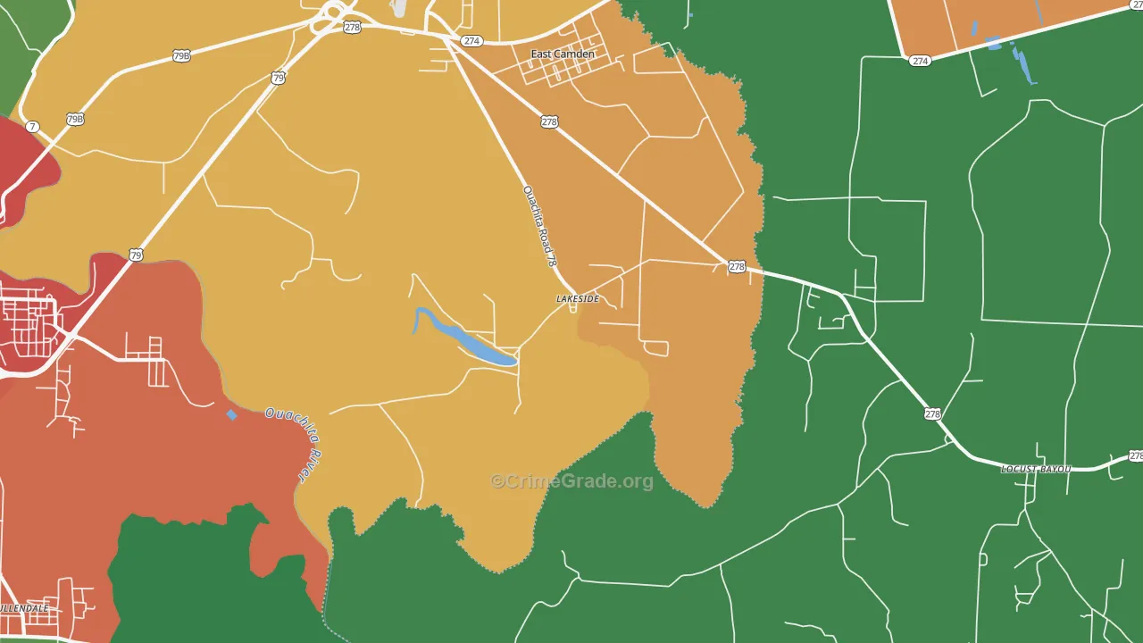 Lakeside, AR Map of Assault Rates