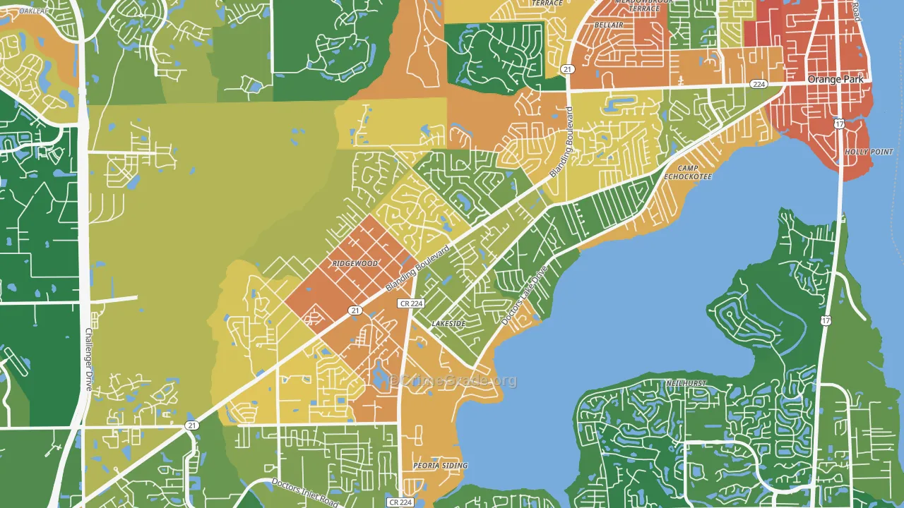 Lakeside, FL Map of Assault Rates