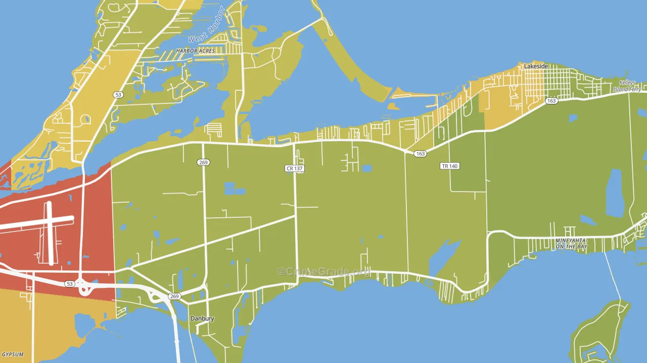 Lakeside-Marblehead, OH Map of Assault Rates