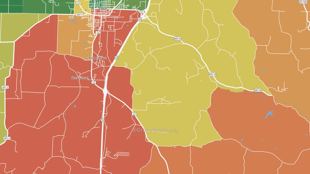 Lakeside, MO Map of Assault Rates