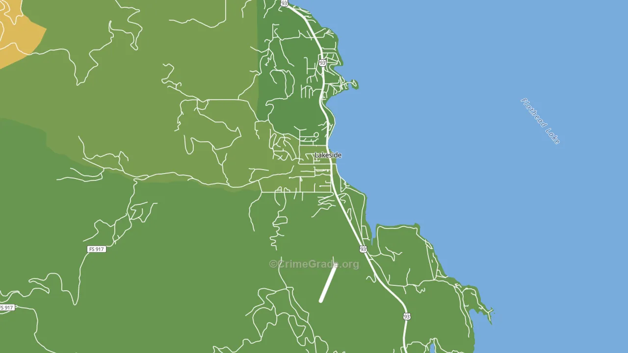 Lakeside, MT Map of Assault Rates
