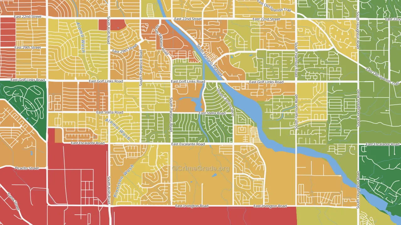 Lakeside Park, Tucson, AZ Map of Assault Rates