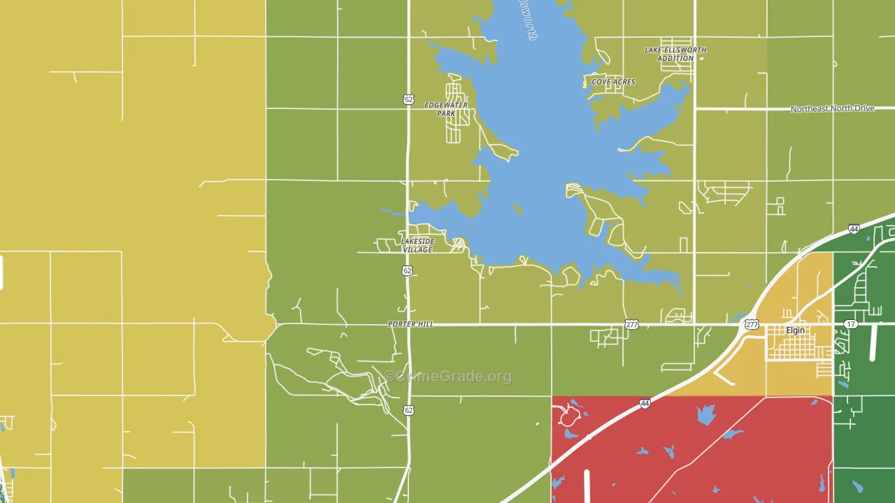 Lakeside Village, OK Map of Assault Rates