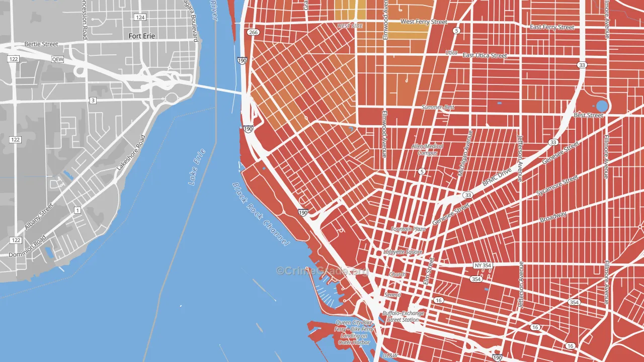 Lakeview, Buffalo, NY Map of Assault Rates