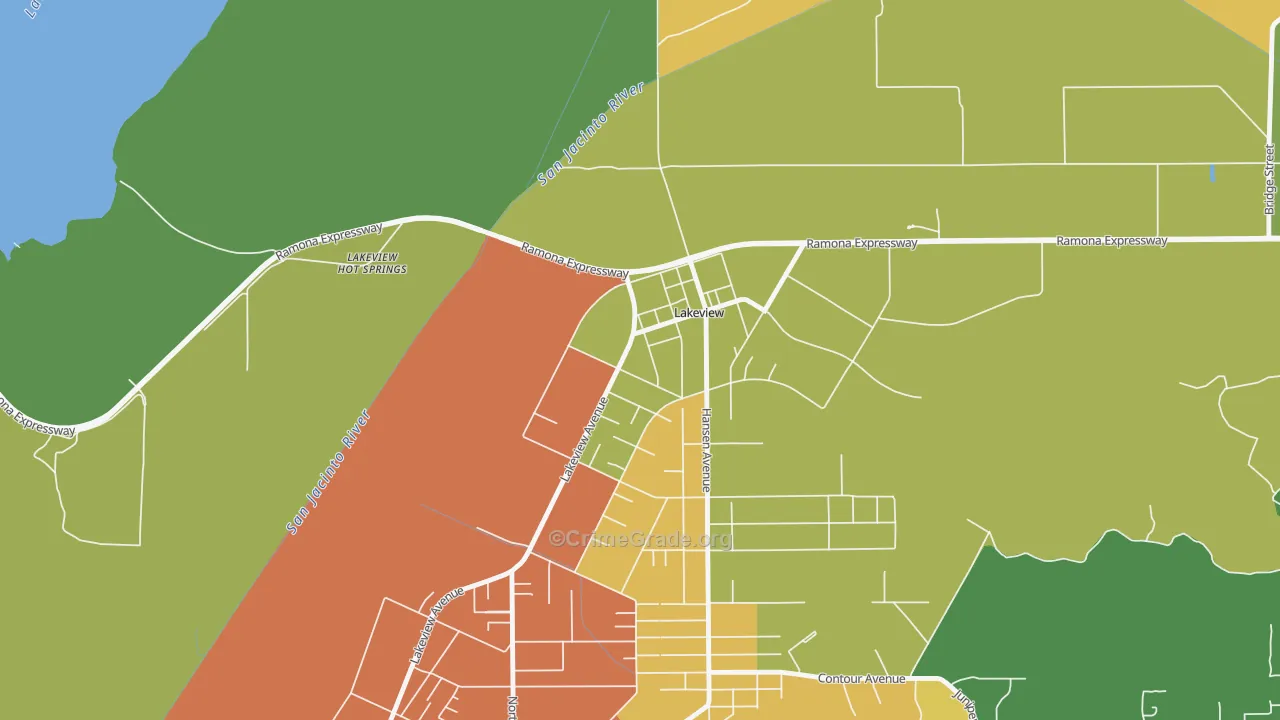 Lakeview, CA Map of Assault Rates