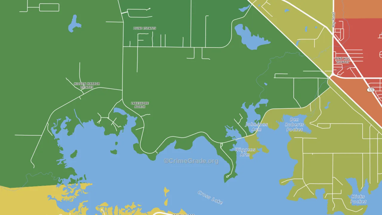 Lakeview, LA Map of Assault Rates