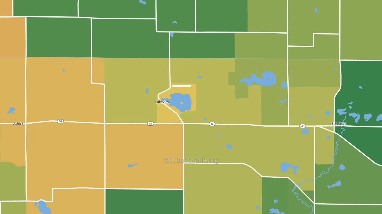 Lakeview, MI Map of Assault Rates