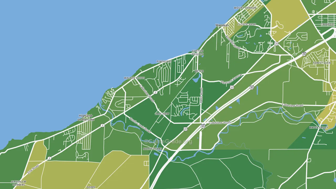 Lakeview, NY Map of Assault Rates