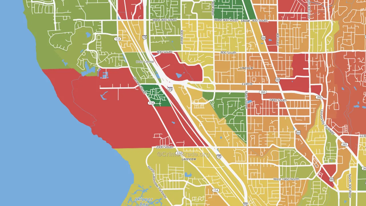 Lakeview, Orem, UT Map of Assault Rates