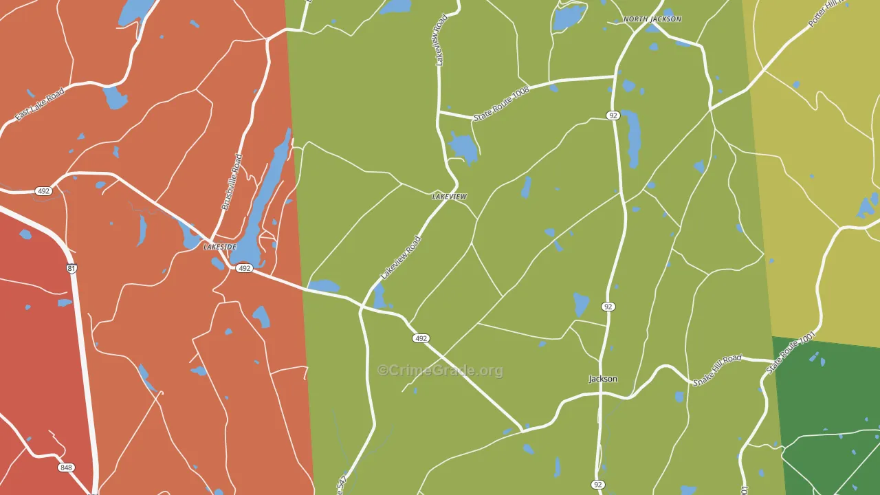 Lakeview, PA Map of Assault Rates
