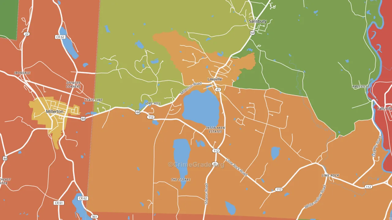 Lakeville, CT Map of Assault Rates